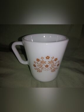 Vintage Pyrex Summer Impressions Flower Coffee Mug Cup 3 1/2" Tall